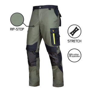 Spodnie do pasa Ultratech Green RIP-STOP STRETCH 